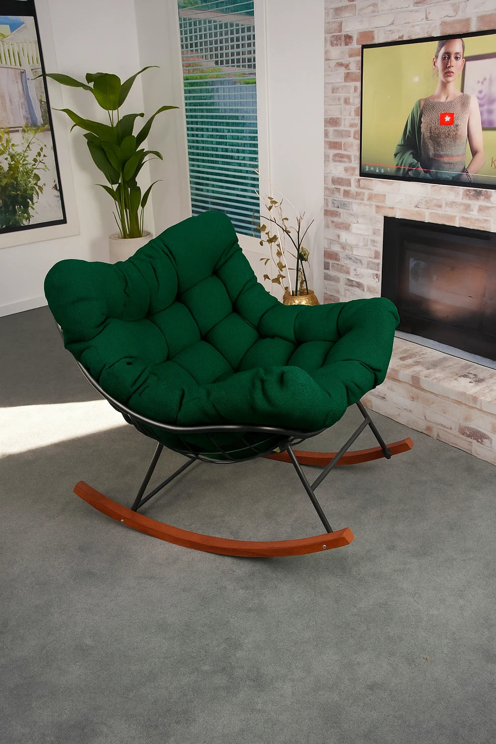 Oversized Upholstered Rocking Chair