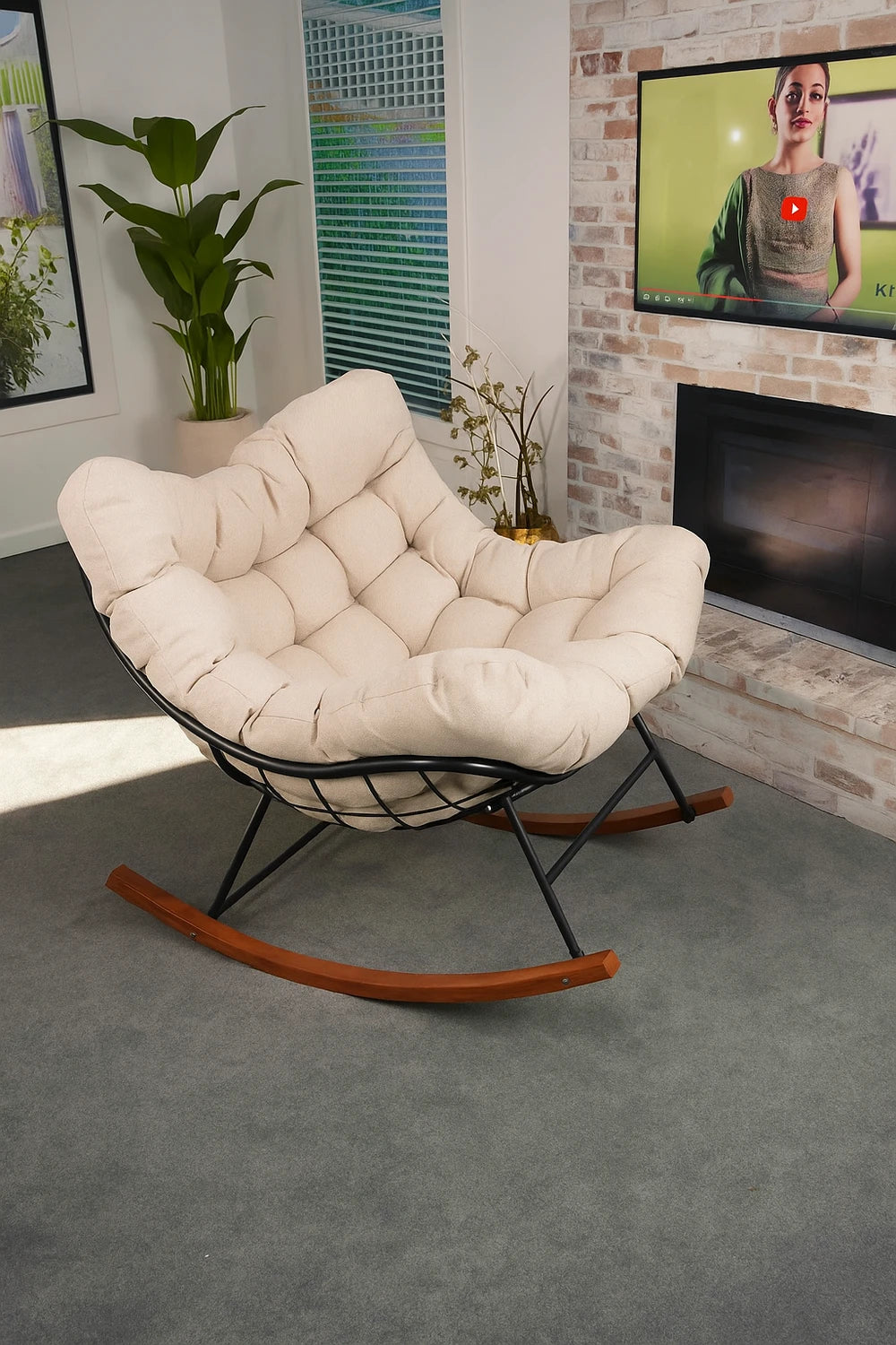 Oversized Upholstered Rocking Chair